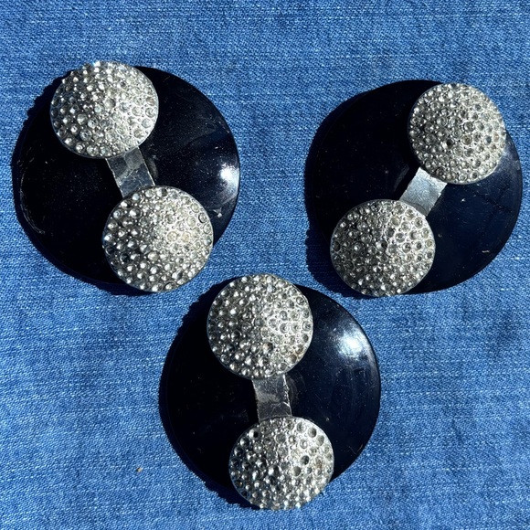 Vintage Bakelite & Rhinestone Buckles - Picture 5 of 11